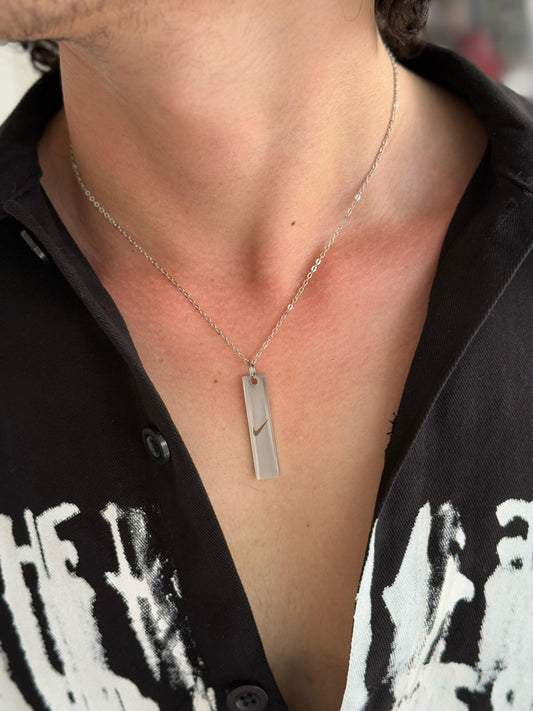 Swoosh Steel Pendant – Silver