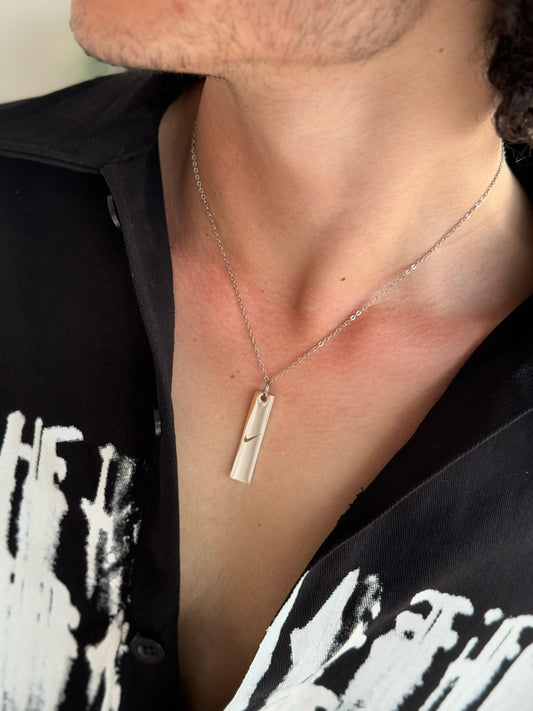 Swoosh Steel Pendant – Silver