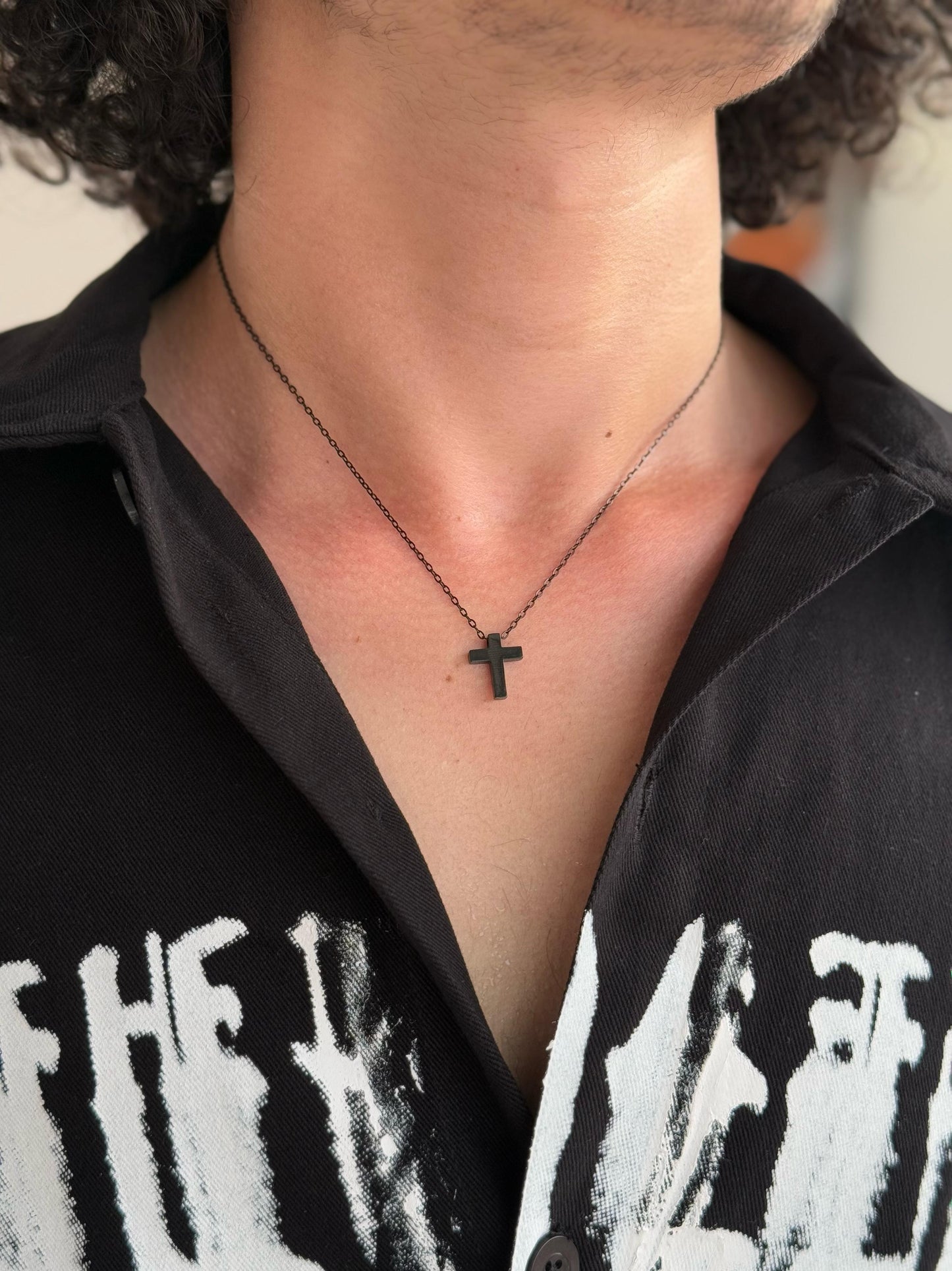 Obsidian Cross Pendant