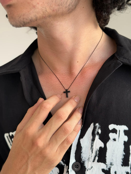 Obsidian Cross Pendant