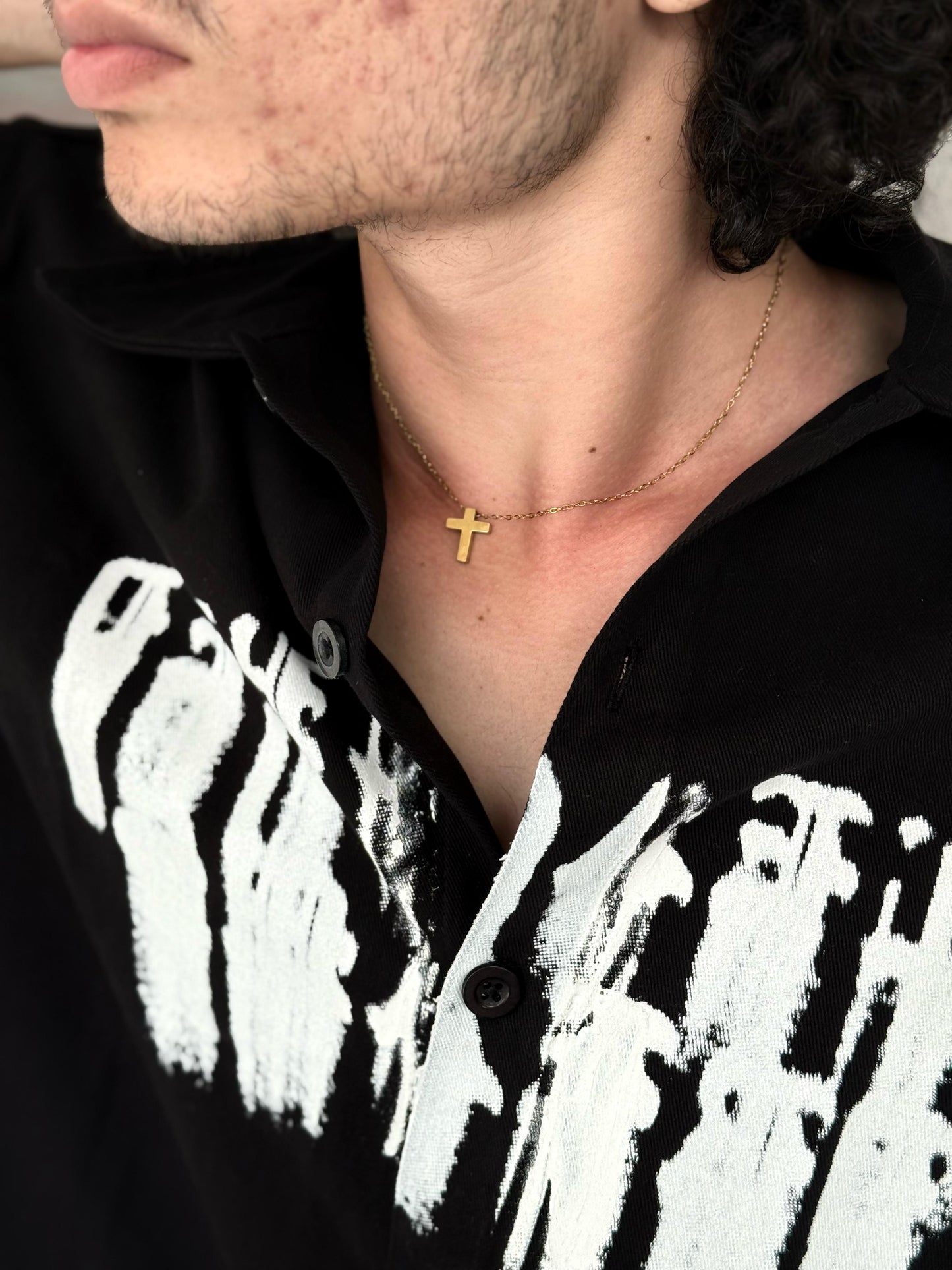 Obsidian Cross Pendant