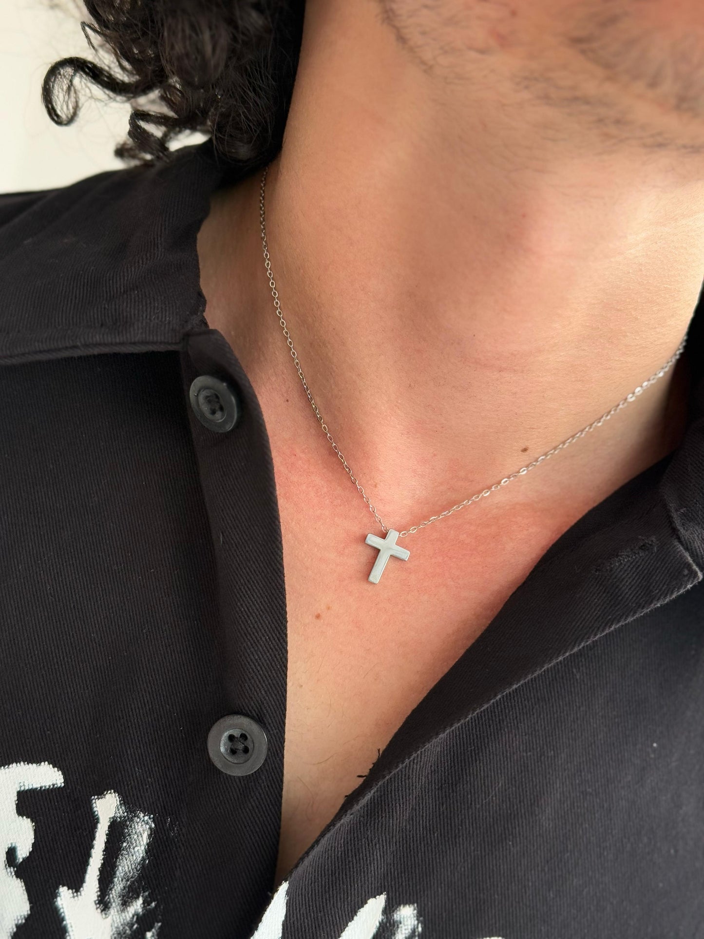 Obsidian Cross Pendant
