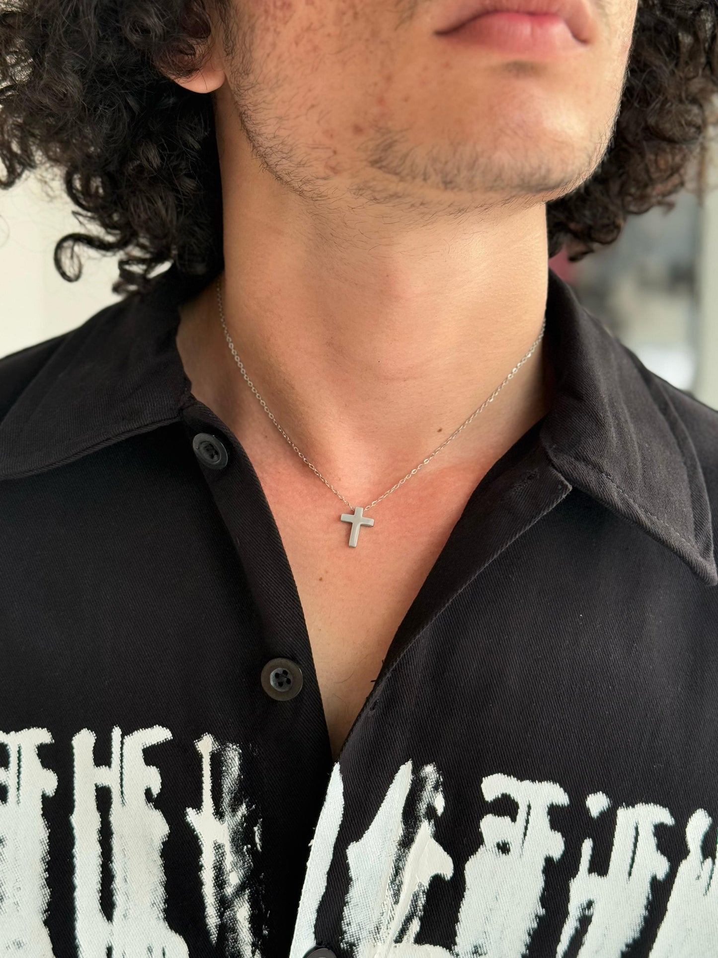 Obsidian Cross Pendant