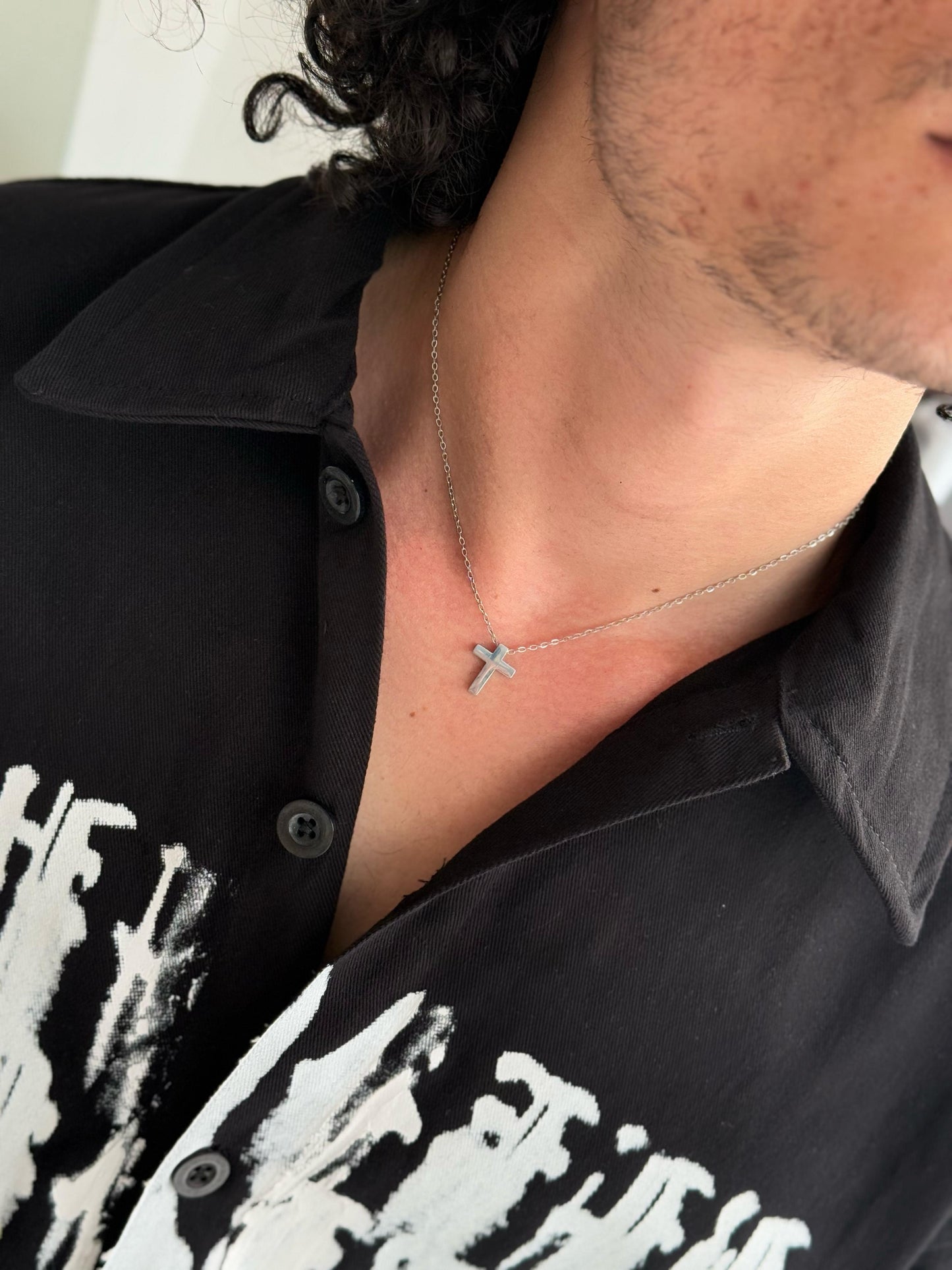 Obsidian Cross Pendant